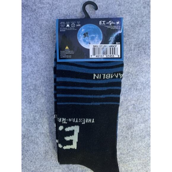 NWT E.T. The Extra-Terrestrial Men's Crew Socks, Size 6-12, Two Pairs, Classic - Picture 5 of 6